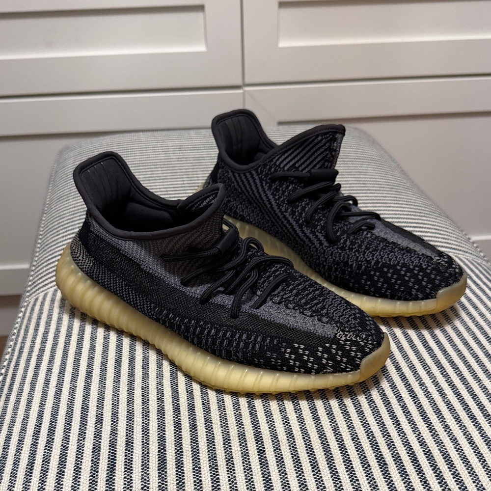 Yeezy 350 Adidas Men's Black and Tan Sneakers
